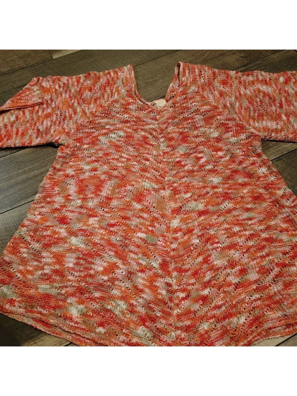 Faded Glory lightweight sweater - Pink/Tan/White.  Size XL (16-18), Elbow length